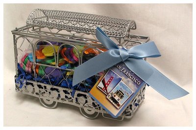 San Francisco Collage Cable Car w/ Car Small Gourmet Milk Chocolate Coin