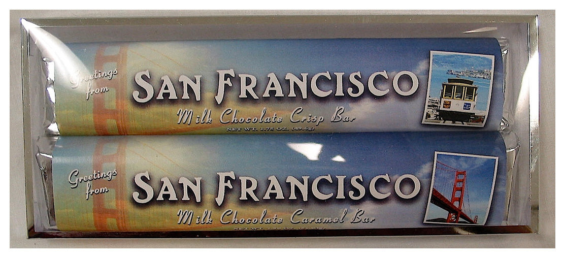 San Francisco Collage 2 Pack Candy Bars - Milk Chocolate Caramel & Crisp