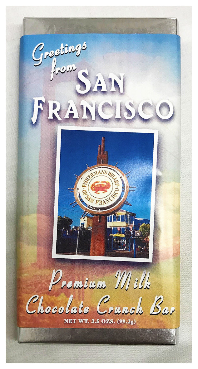San Francisco Collage Premium Large Milk Chocolate Crunch Bar