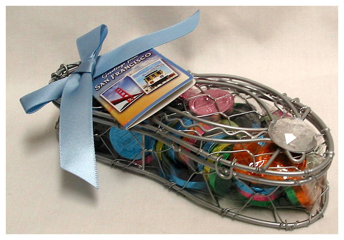 San Francisco Wire Flip Flop w/ Small Gourmet Milk Chocolate Coins