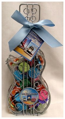 San Francisco Collage Wire Guitar w/ Small Gourmet Chocolate Coins