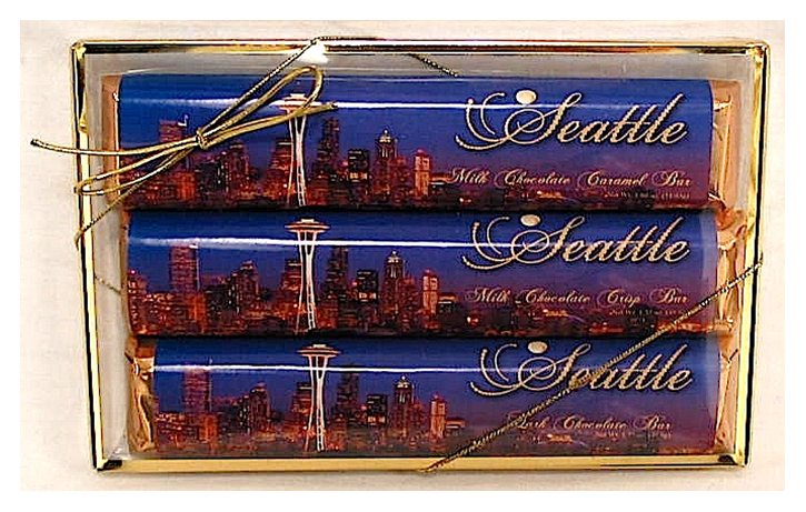 Seattle 3 Premium Candy Bars - Milk Chocolate Caramel (2) & Dark