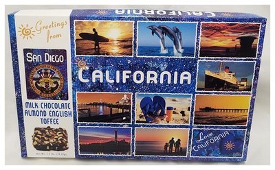 SAN DIEGO BLUE Milk chocolate almond english toffee NET WT 3.5