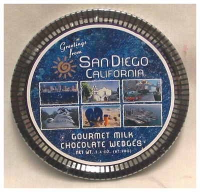 San Diego Blue Medallion Tin with Gourmet Milk Chocolate Wedges