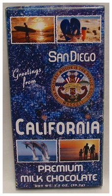 San Diego Blue Tablet Box with Milk Chocolate Bar Net Wt 3.5Oz