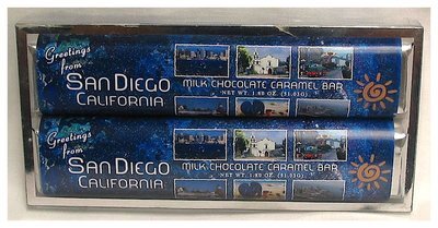 SAN DIEGO BLUE 2 PACK CANDY BARS MILK CHOCOLATE CARAMEL BARS NET WT 3.6OZ