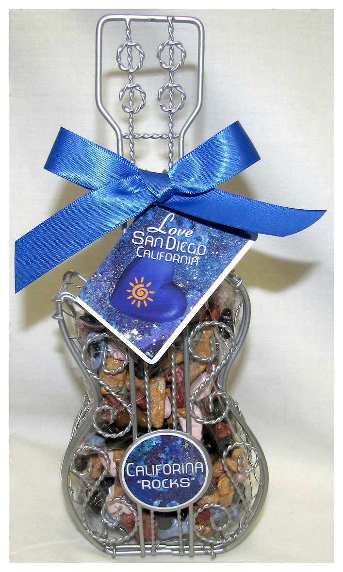 SAN DIEGO BLUE wire guitar with chocolate rocks NET WT 8OZ