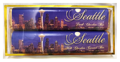 Seattle 2 Premium Candy Bars - Milk Chocolate Caramel & Dark
