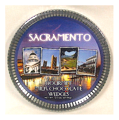 Sacramento Medallion Tin with Gourmet Milk Chocolate Wedges