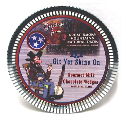 Smoky Mountain Medallion Tin with Gourmet Milk Chocolate Wedges