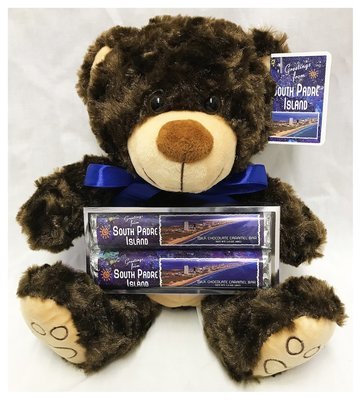 South Padre Island 9" Plush Bear with 2 Pack Candy Bars