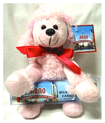 Reno Small Plush Poodle with 1 Milk Chocolate Caramel Bar