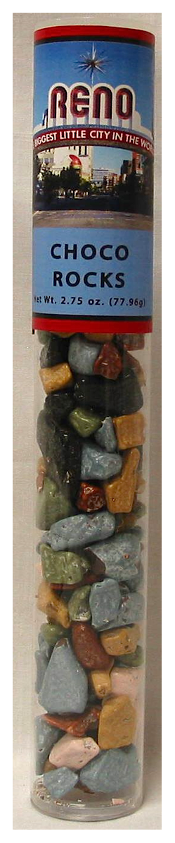 RENO TUBE OF CHOCO ROCKS NET WT 2.75OZ