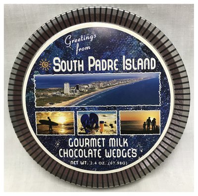 South Padre Island Medallion Tin with Gourmet Milk Chocolate Wedges