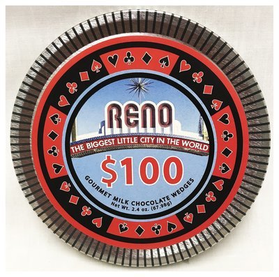 Reno Medallion Tin with Gourmet Milk Chocolate Wedges