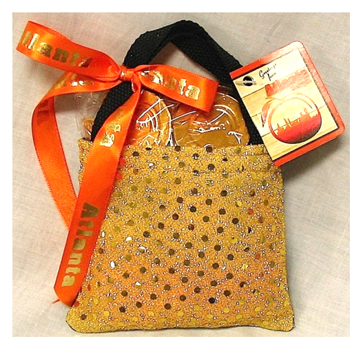 Atlanta Gold Sequin Bag w Coins & Hard Fruit Candy Net Wt. 3oz