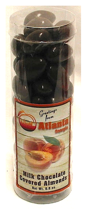 Atlanta 5.5" Tube of Milk Chocolate Covered Almonds Net Wt.  6.25Oz