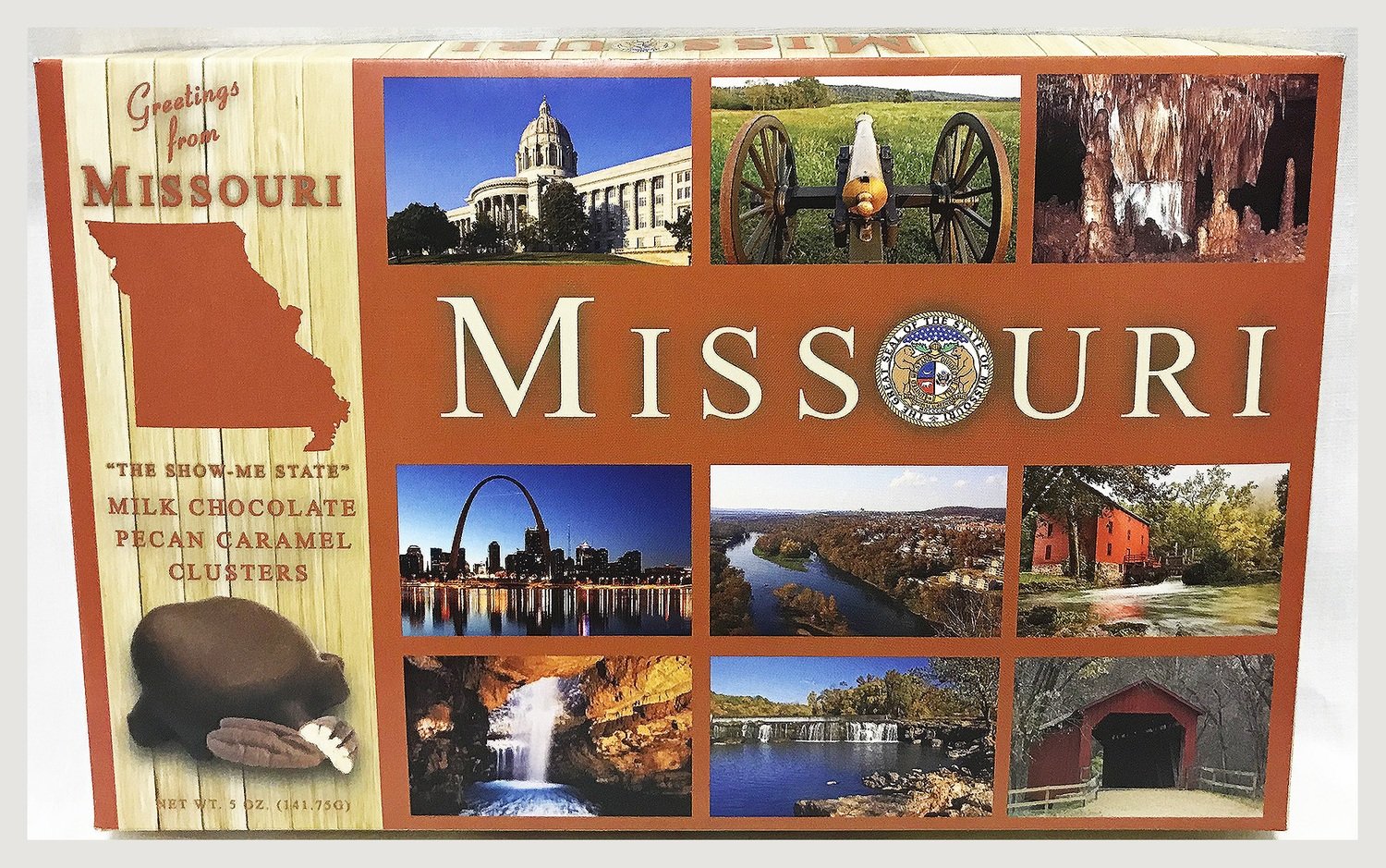 Missouri Box Of Milk Chocolate Pecan Caramel Clusters