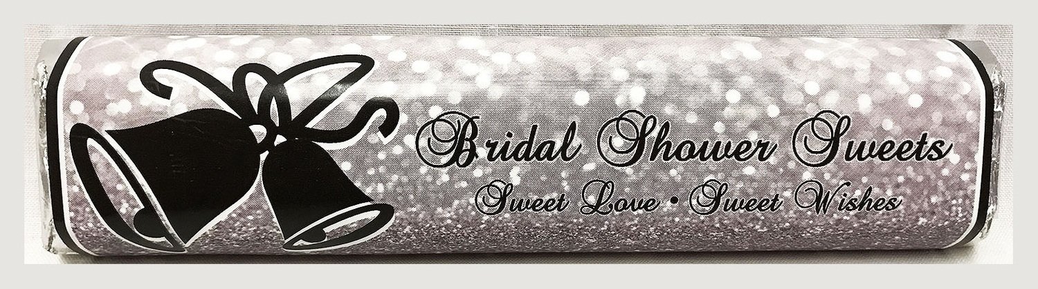 Silver Bridal Shower Premium Dark Chocolate Bar