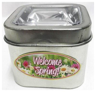 Spring 2" Tin with 2 Pieces of Milk Chocolate Mint Truffles