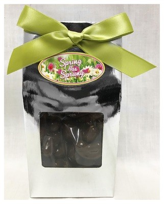 Spring Silver Gable Box Filled with Milk Chocolate Covered Cashews