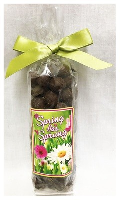 Spring Stand Bag Filled with Milk Chocolate Covered Peanuts