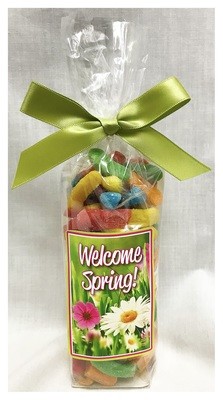 Spring Stand Bag Filled with Sour Worms