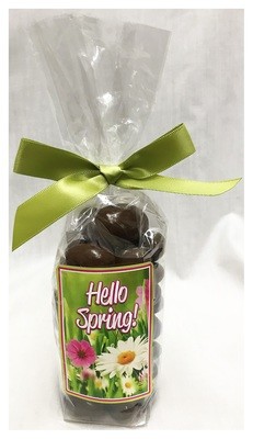 Spring Stand Bag Filled with Milk Chocolate Covered Almonds
