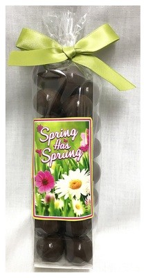 Spring Stand Bag Filled with Milk Chocolate Covered Malt Balls