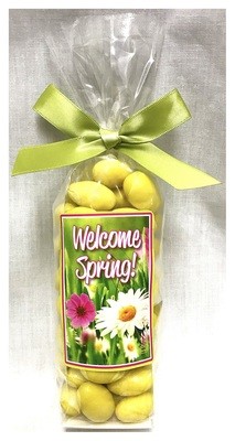 Spring Stand Bag Filled with Lemon Chocolate Covered Almonds