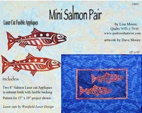 Mini Salmon Pair Laser Cut Applique