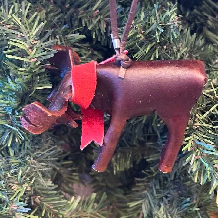 Leather Moose Ornament
