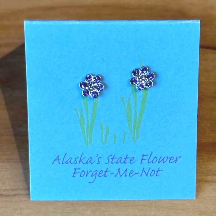 Swarovoski Crystal Forget-Me-Not Stud Earrings