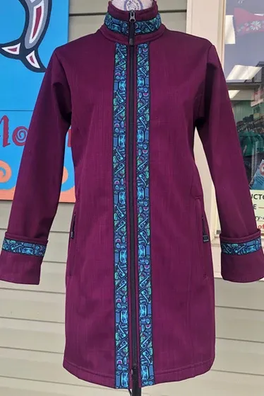 Borealis Jacket with Totem Trim Borealis Jacket with Totem Trim, Color: Nagoonberry / Totem Aqua, Size: XS/S