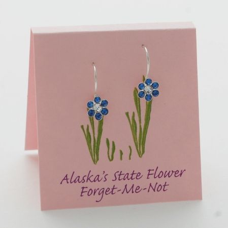 Swarovoski Crystal Forget-Me-Not Dangling Earrings