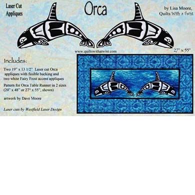 Orca Pair Laser Cut Applique