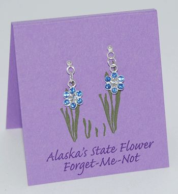 Swarovoski Crystal Forget-Me-Not Earrings Posts