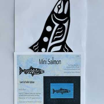 Mini Salmon Laser Cut Applique - Single