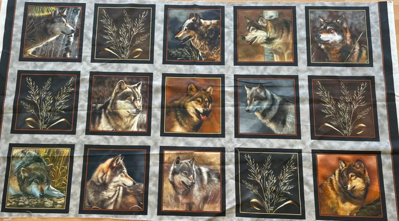 Majestic Wolves Squares Panel