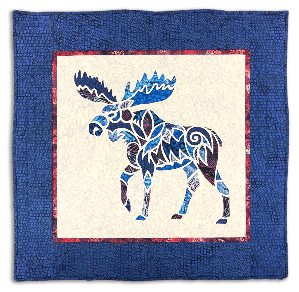 Mosaic Moose  Quilt Kit with Laser Cut Fusible Applique