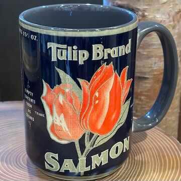 Vintage Salmon Label Mugs