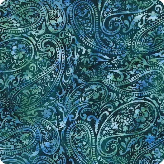 Bali Batik Paisley, Color: Bayou