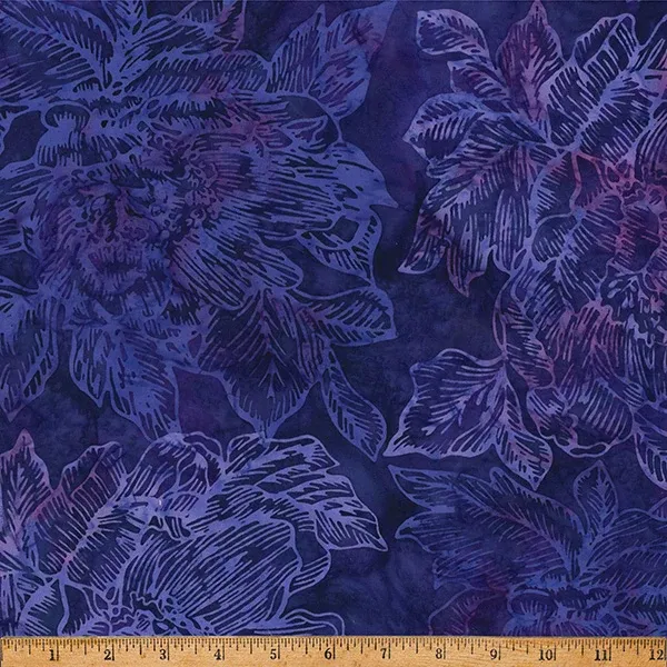 Large Linear Floral Batik