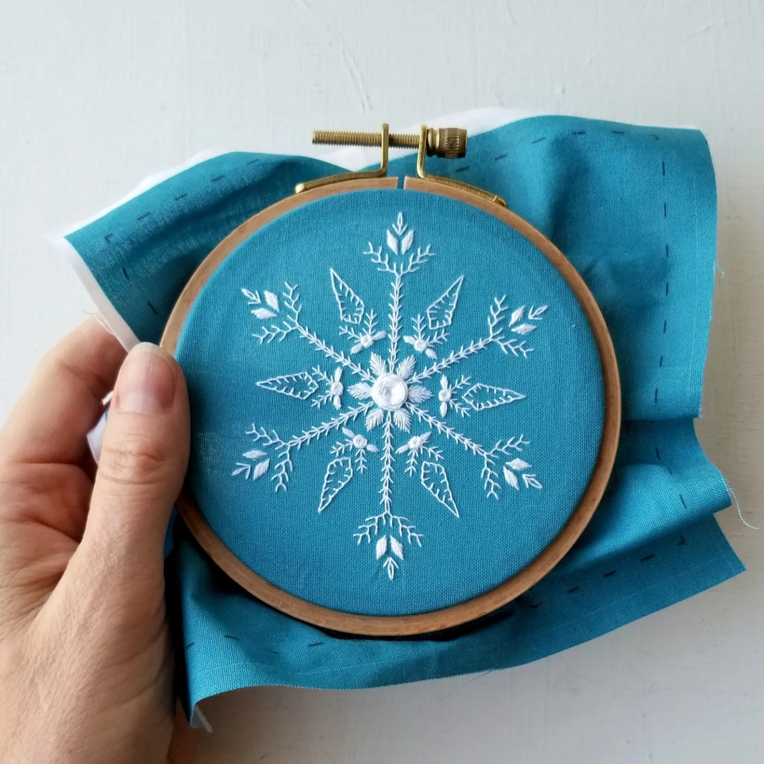 Hand Embroidery Ornament Kit Hand Embroidery Ornament Kit, Design: Mini Snowflake Sampler