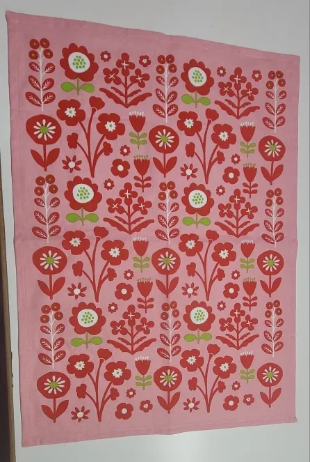 Summer Bloom Pink Cotton Tea Towel