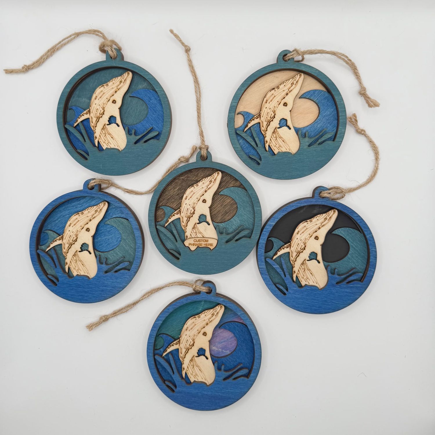 4 Layer Wood Ornaments 4 Layer Wood Ornaments, Design: Humpback Whale