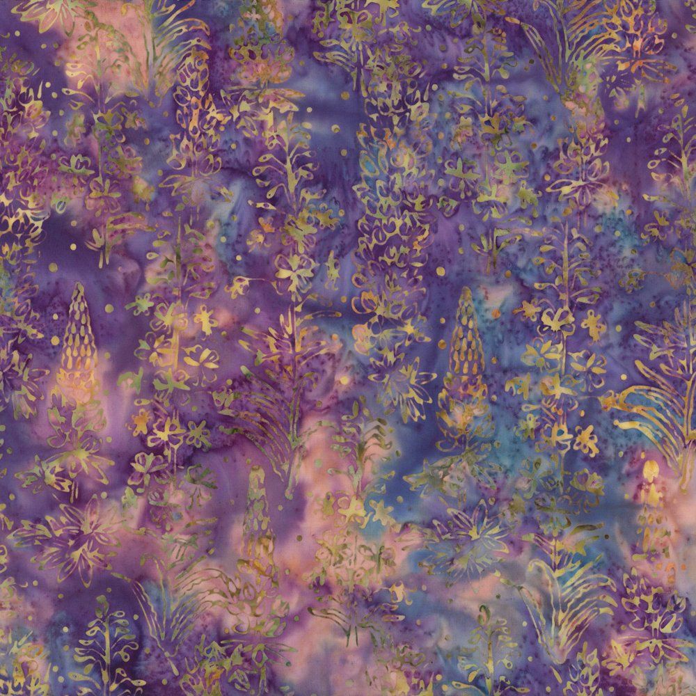 Batik Lupine & Fireweed Batik Lupine & Fireweed, Color: Boysenberry, Precut Size: Yard