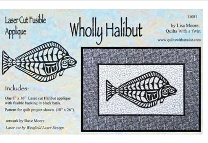 Wholly Halibut Laser Cut Applique with Pattern