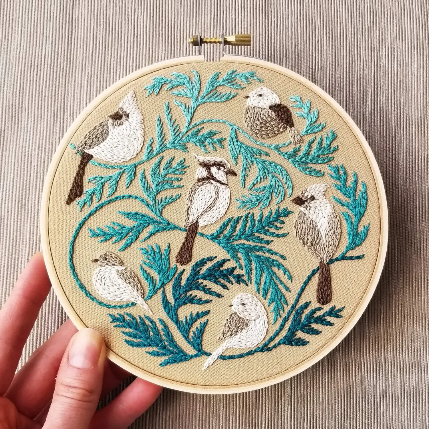 Nature & Wildlife Hand Embroidery Kit Nature & Wildlife Hand Embroidery Kit, Design: Winter Birds