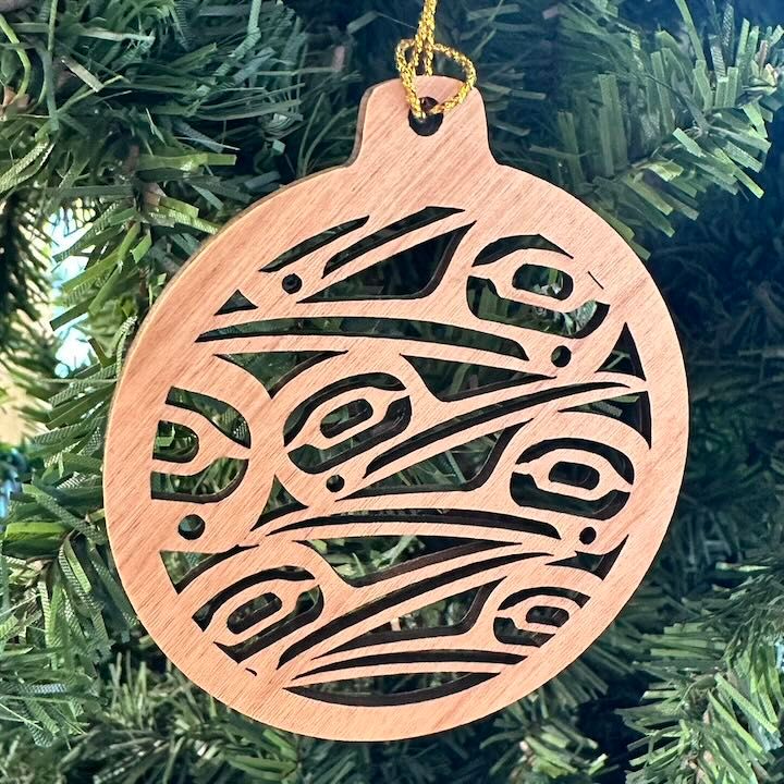 Alder Wood Tlingit Family Christmas Ornaments